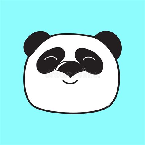 A Cheerful Panda Face In The Style Of A Doodle Stock Vector