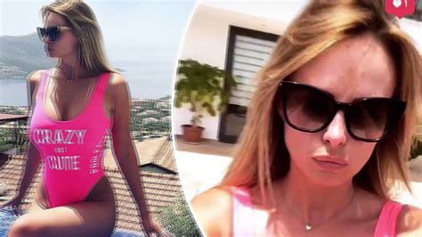 Rhian Sugden Puts On A Busty Display In Plunging Pink Swimsuit After