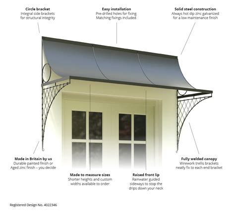 6′ Door Canopy With Brackets Garden Requisites