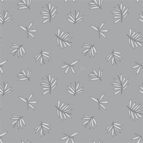 Grey Tropical Botanical Leaf Seamless Pattern Background Stock