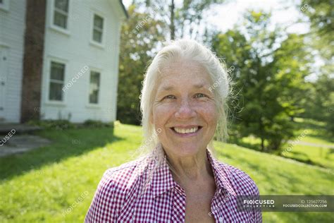 Senior Woman Smiling — Summer American Stock Photo 125627256