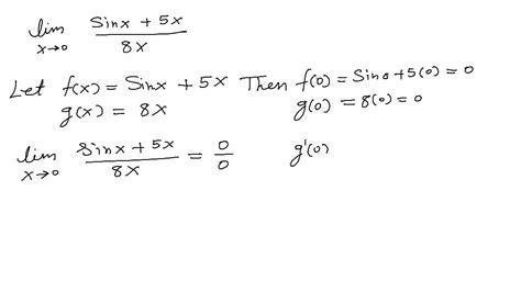 solved find the limit use l hopital s rule if it applies limx →0 sinx 5 x 8 x