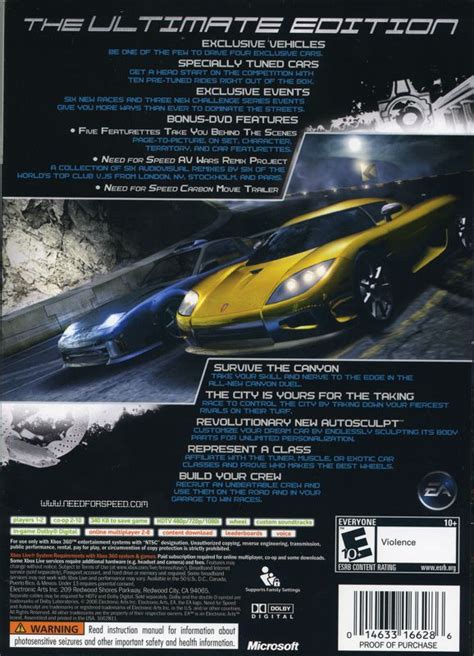 Need For Speed Carbon Collector S Edition Cover Or Packaging Material Mobygames