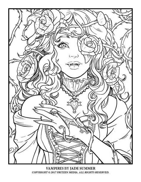 Detailed Gothic Girl Coloring Pages