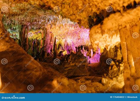 Beautiful Shot Of Stalactite And Stalagmite Formation In Stalactite