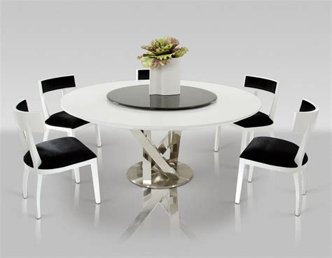 Don't let your dining table sit forgotten until thanksgiving or christmas eve. DreamFurniture.com - Modern Round White Dining Table with ...