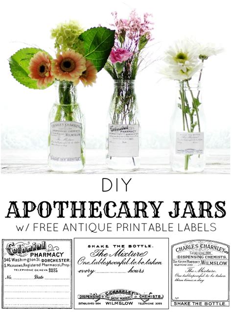 spring flowers apothecary jars  refreshed printable