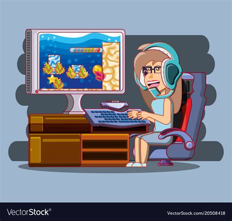Girl Playing With Video Game Console Royalty Free Vector