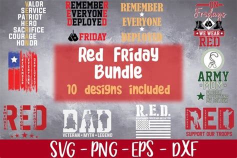 50 Off Red Friday Svg Bundle We Wear Red On Friday Support Etsy