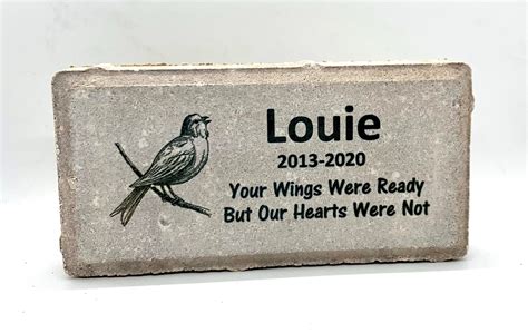 Bird Memorial Stone Personalized Pet Marble Memorial Loss Etsy
