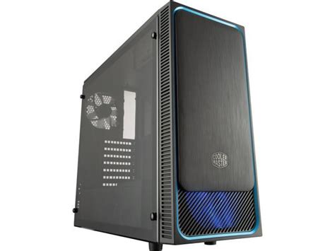 Masterbox e500l choose your style front slide panel colored trim support for a total of 3 fans & liquid cooling graphics card support up to 399mm versatile cooling options the front supports up to two 120mm/140mm fans and u. Cooler Master MasterBox E500L ATX Mid-Tower with Sliding ...