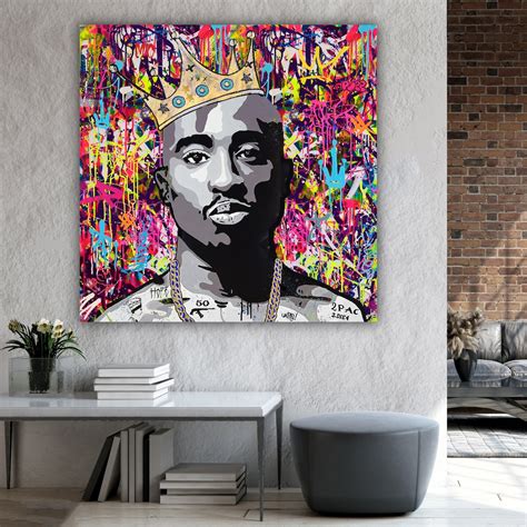 Tupac Art 2pac Art Canvas Wall Art Original Pop Art Etsy