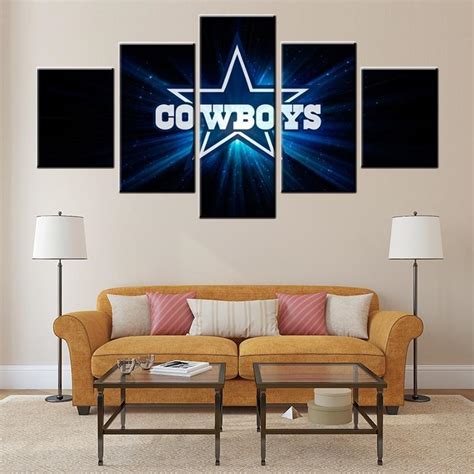 Dallas Cowboys Logo Poster Football 5 Panel Canvas Art Wall Decor