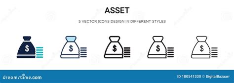 Asset Icon In Filled Thin Line Outline And Stroke Style Vector