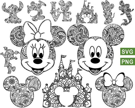 Disney Mandala Svg Mickey Mandala Svg Minnie Flowers Svg Inspire Uplift