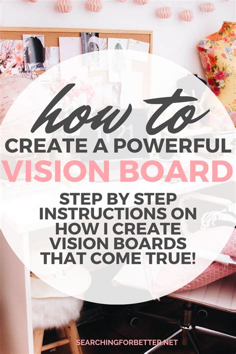 A Desk With The Words How To Create A Powerful Vision Board In Front Of It