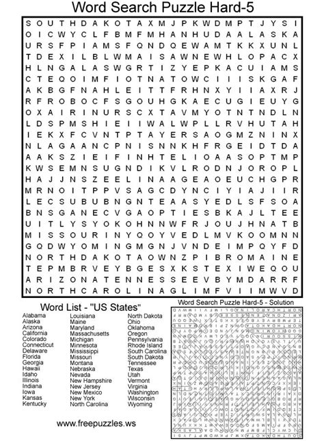 Printable Word Search Free For Adults