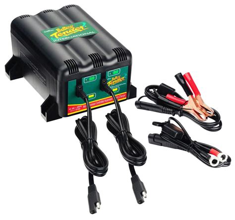The unit is controlled by a microprocessor that offers charging in stages, which is safer and offers better battery life. Motorcycle Battery Tender 1.25A 2 Bank Battery Charger ...