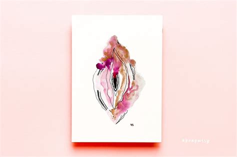 Vulva Edition Watercolor Illustration Feminist Art Nude Etsy Uk