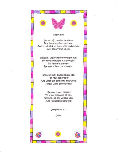 Baby poetry can say a variety of things. A Cute Baby Shower Thank You Poem - Happy Home Fairy