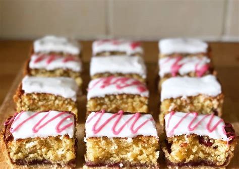 Cherry And Coconut Bakewell Slice Recipe By Jodie Mann Cookpad