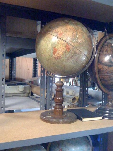 Globe World Globe Turned Wood Pedestal • Psw