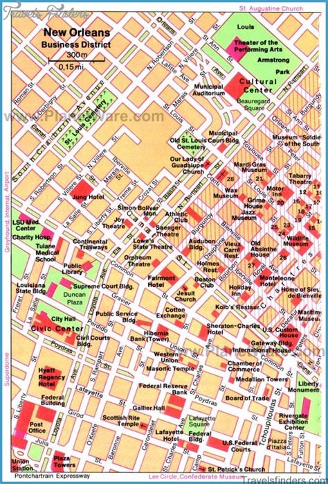 New Orleans Map Tourist Attractions Travelsfinderscom