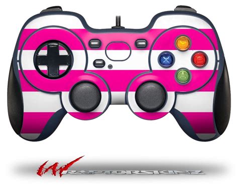 Psycho Stripes Hot Pink And White Decal Style Skin Fits