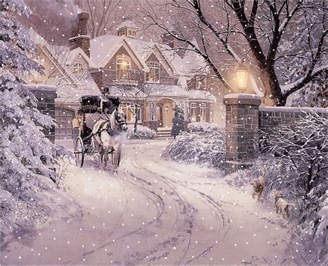 Beautiful Winter Scenery Thomas Kinkade Christmas