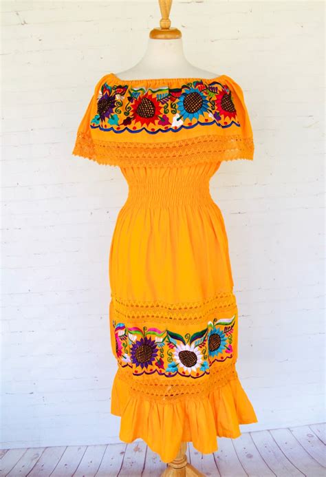 Mexican Dress Mexican Dresses For Women Embroidered Dress Etsy