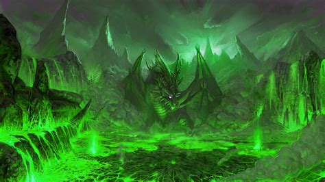 Fantasy Green Dragon In A Green Fire Hd Dreamy Wallpapers Hd