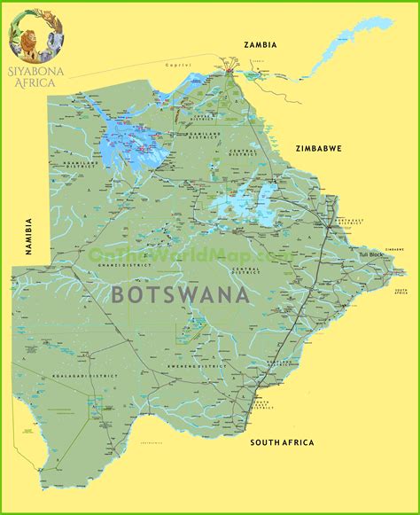 Large Detailed Map Of Botswana The Best Porn Website