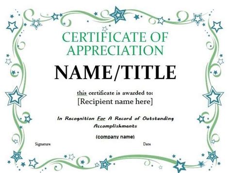 30 Free Certificate Of Appreciation Templates And Letters Parent