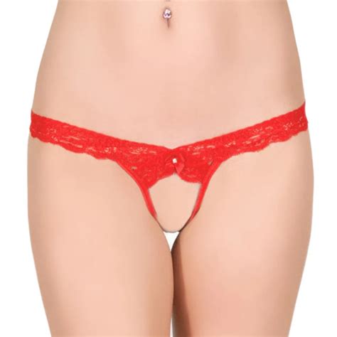 generic women s nylon spandex red floral crotchless lingerie g string style panty red pid40835