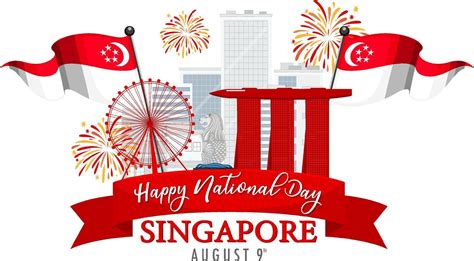 Singapore National Day Banner With Marina Bay Sands Singapore 3032145
