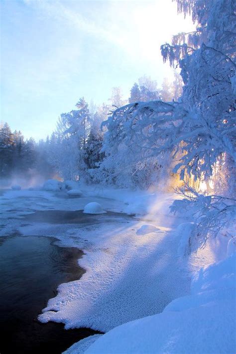 Frozen Lake Finland I Love The Sunset Peeping Through