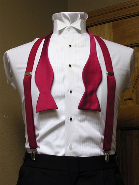Apple Red Mens Suspender 1 Inch X Back Clip Suspender With Apple Red