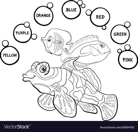 Basic Colors Educational Coloring Page Royalty Free Vector