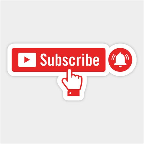 Red Subscribe Button With Notification Bell And Hand Subscribe