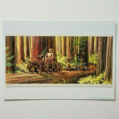STAR WARS RETURN Of The Jedi Concept Art Postcard Ewoks Forrest Moon Of Endor PicClick