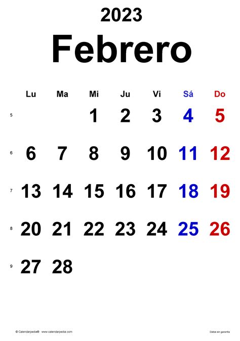 Calendario Dia 2023