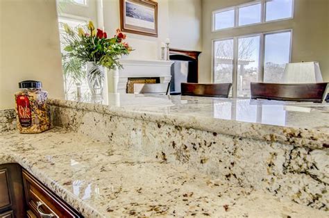 Snowfall Granite Raised Bar Granite Countertops Kitchen Kitchen