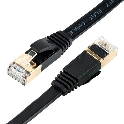 Cat7 Ethernet Cable Rj45 Flat Shielded Sstp Netwok Lan Cable Patch