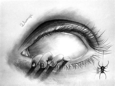 Creepy Eye By Lihnida Scary Drawings Creepy Drawings Dark Art Drawings