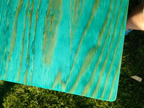 Aquamarine Rit Dye Used To Stain Wood For New Outdoor Stove Top And