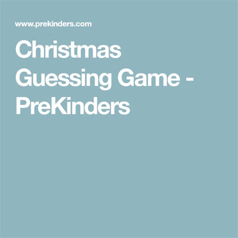 Christmas Guessing Game Prekinders Guessing Games Fun Learning Games