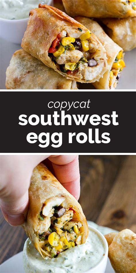 Southwest Egg Rolls With Avocado Ranch Dipping Sauce Recipe