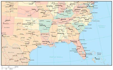 Map Of Southern States With Cities Crabtree Valley Mall Map