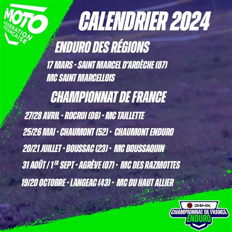 Calendrier 2024 Les Dates Du Championnat De France