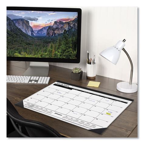 At A Glance® Ruled Desk Pad 22 X 17 White Sheets Black Binding